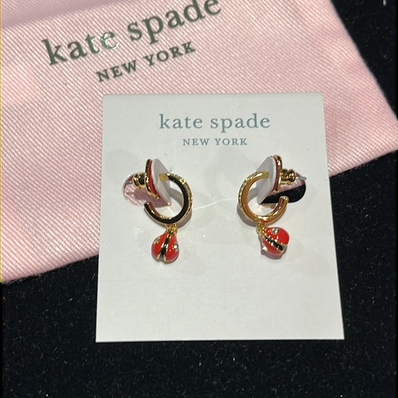 Kate Spade Nature Walk Ladybug Huggies - Picture 3 of 5